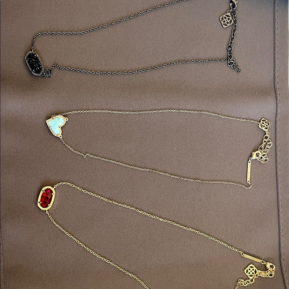 Kendra Scott Black, Turquoise, and Red Necklace Trio